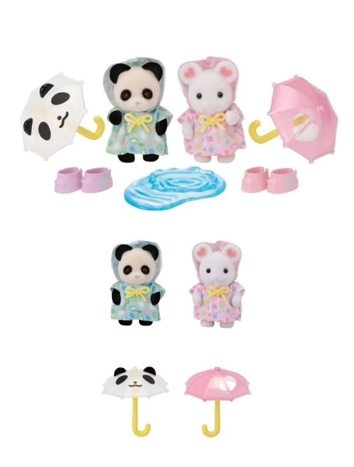 Le Duo des bébés en habits de pluie - photo numéro 2