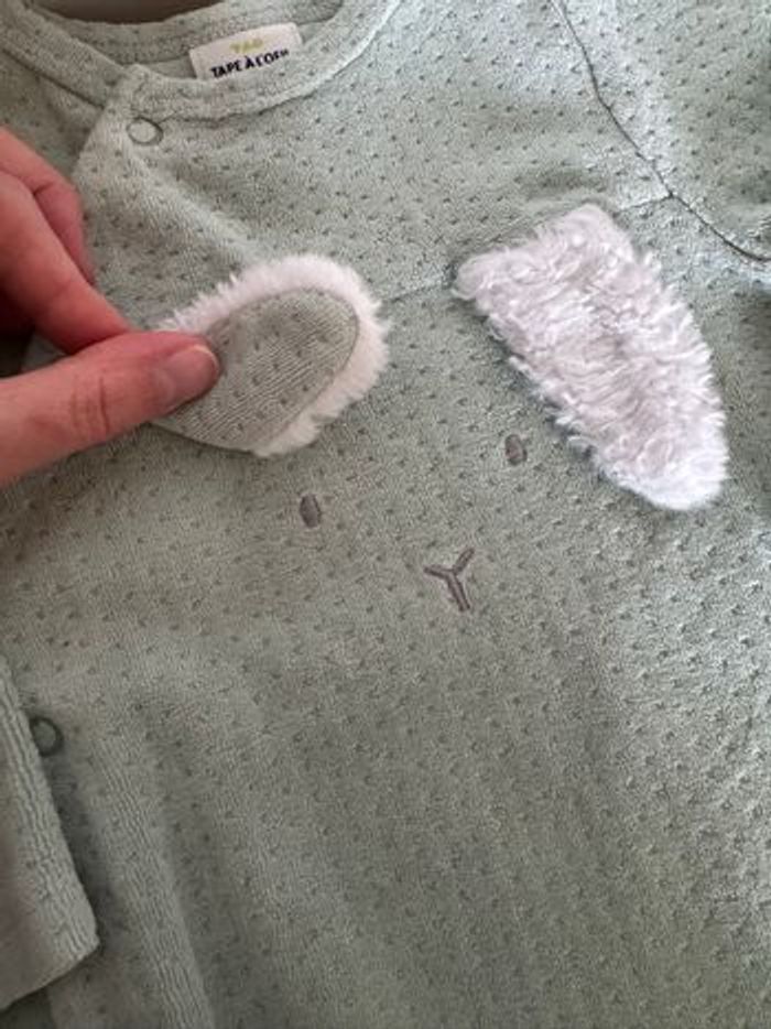Lot de 2  pyjamas bébé (vert & blanc) - Tao & Mots d’enfants - photo numéro 3