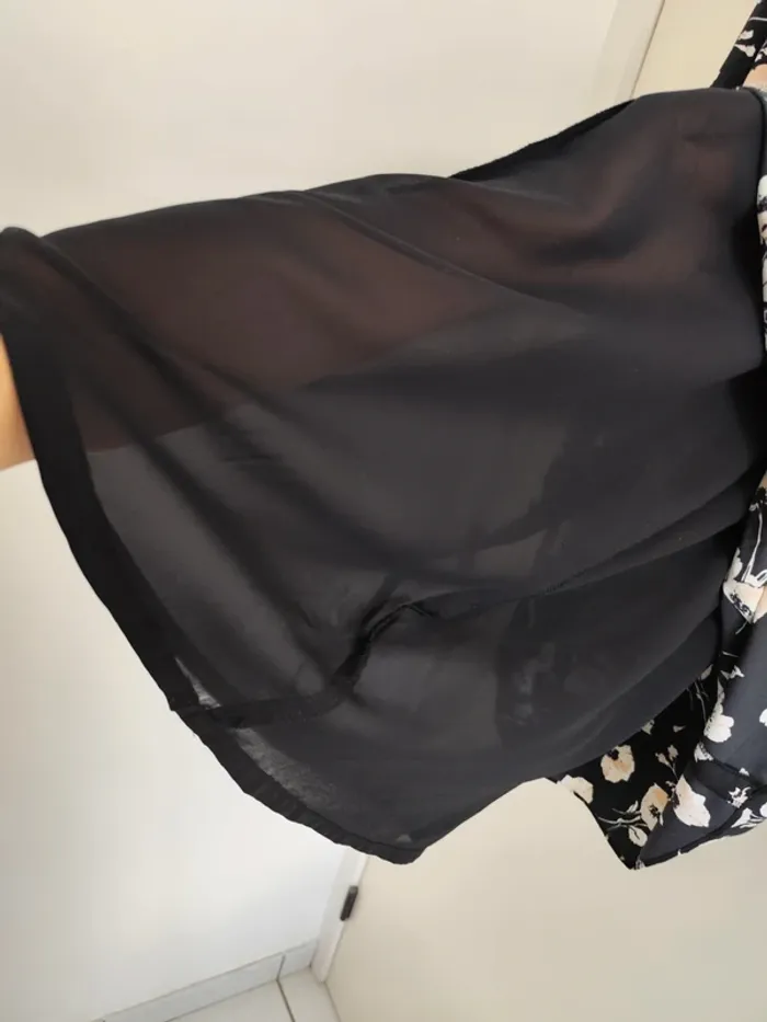 Superbe robe d'été évasée Ralph Lauren noire motifs fleuris S/M - photo numéro 10