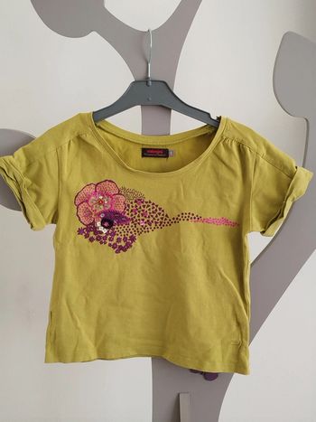 Tee-shirt manches courtes vert Catimini taille 8 ans