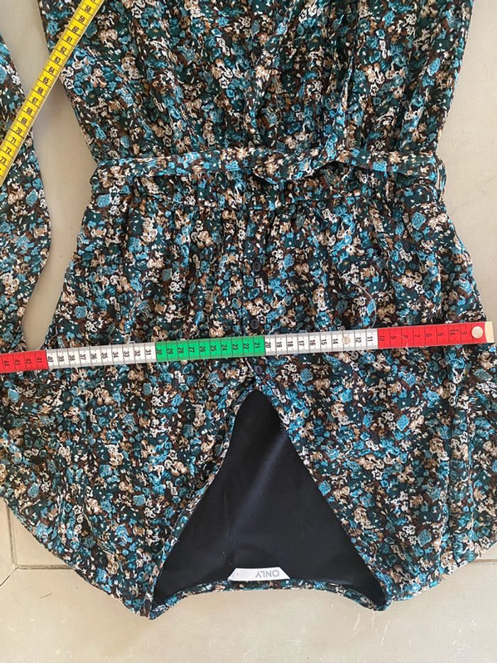 Robe Only liberty à fleurs bleues et marrons taille S - photo numéro 10