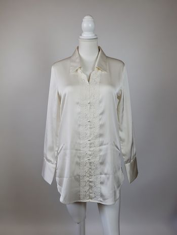 chemise de nuit satin avec bande broderies Taille 36-38 Michael Marks § Spencer Neuve toute douce