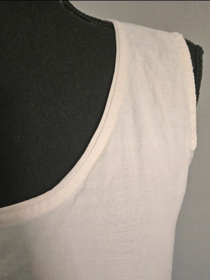 Top Naf Naf bicolore beige et écru taille 38 - photo numéro 3