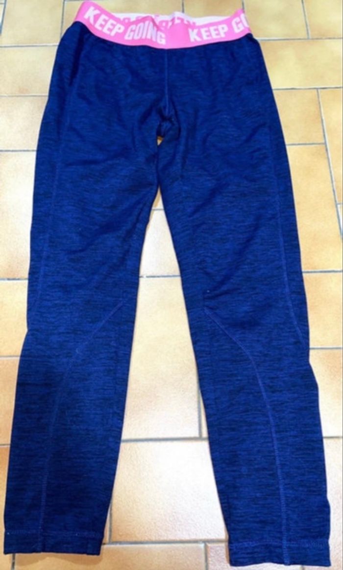 Legging court bleu chiné xs crivit - photo numéro 2