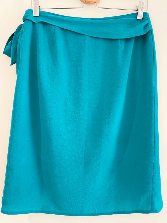 Jupe portefeuille bleue verte d’eau - photo numéro 2