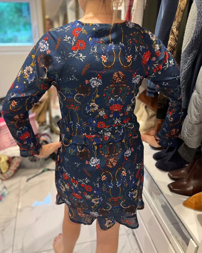 Robe femme taille 36 38 S M marque kilky fleurs voilage - photo numéro 3