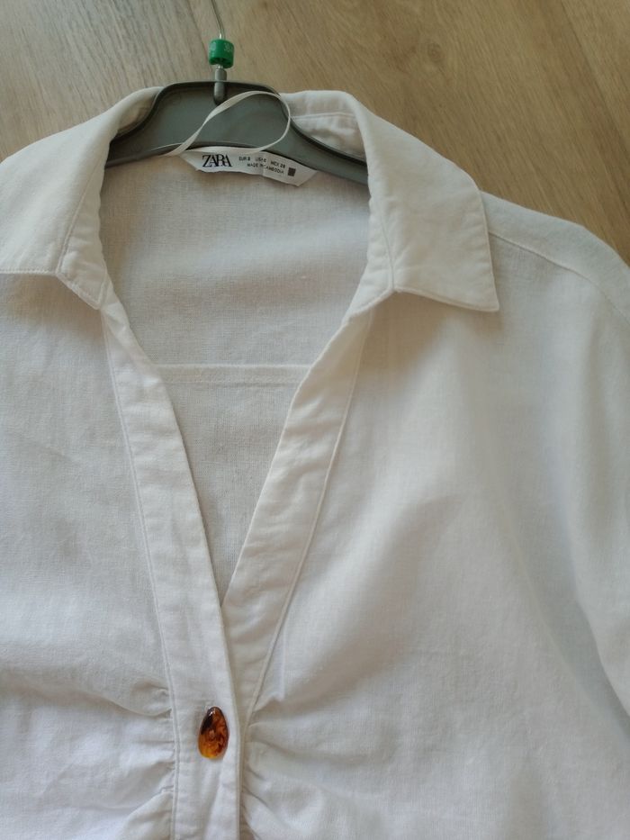 Chemise 100% coton blanc Zara - photo numéro 5