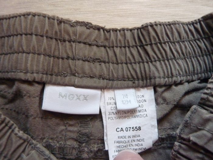 Pantalon bebe garçon Mexx cargo 12 Mois baggy kaki TBE - photo numéro 3