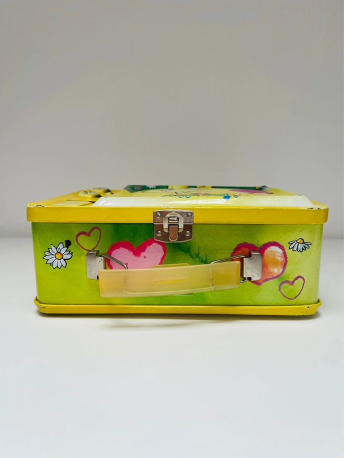 Valise métallique enfant Titi et gros miné jaune vert rose fleur ballon coeur - photo numéro 3