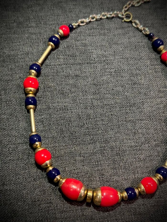 Collier Fantaisie Rouge & Bleu - photo numéro 2