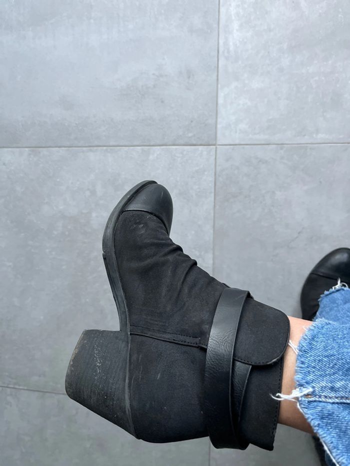 Bottines mi cuir mi tissu - photo numéro 3