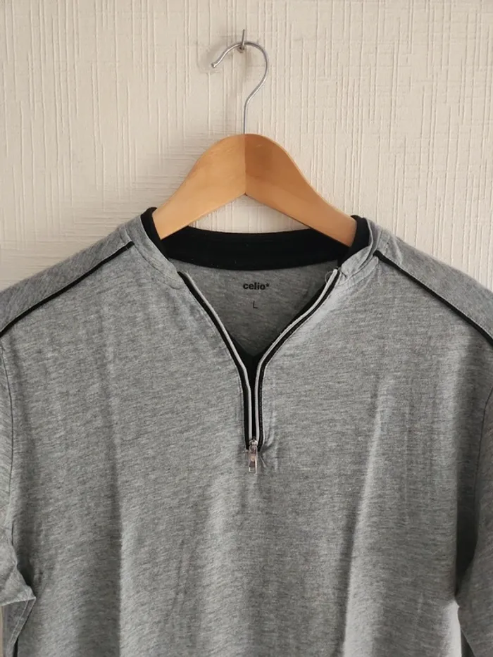 Tee-shirt manches courtes gris Celio L - photo numéro 2