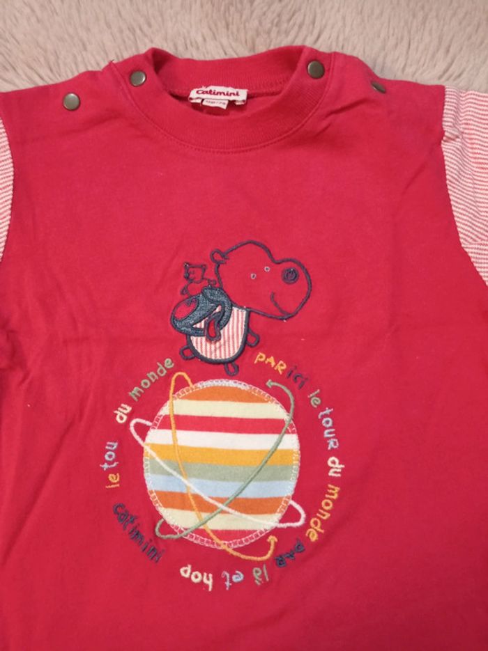 T-shirt rouge Catimini 12 mois - photo numéro 3