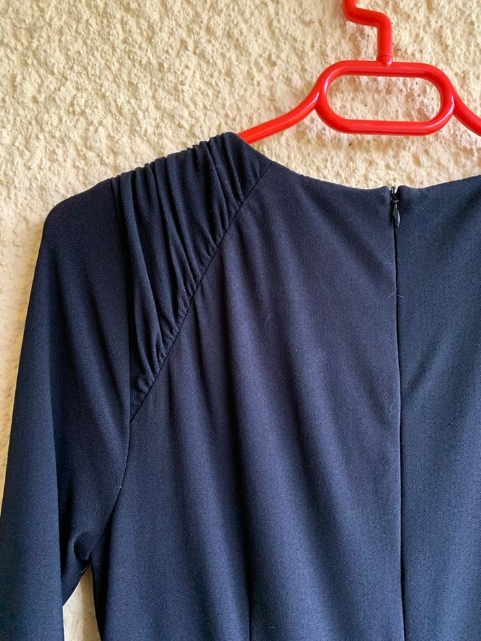 Robe noire drapée Zara Basic taille 38 - photo numéro 7