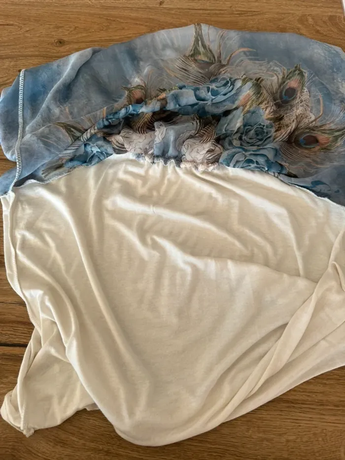 Blouse débardeur imprimé plumes de paon - photo numéro 6