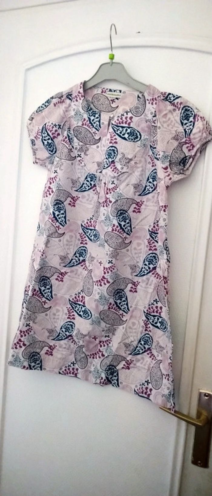 Tunique longue motif feuilles rose fille 12 ans vert baudet