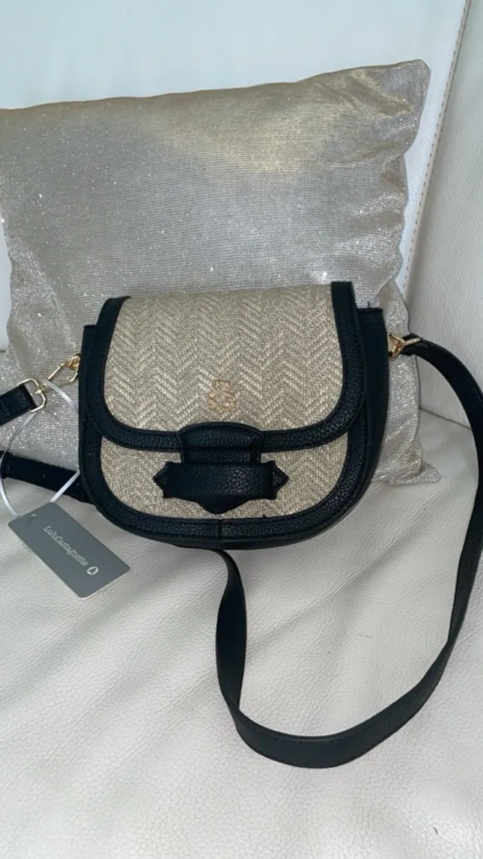 Sac bandoulière Lulu Castagnette - Neuf avec étiquette, Noir & Beige