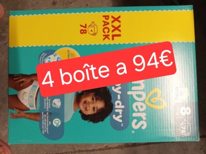 4 grand carton de couche pampers taille 8 a 94€