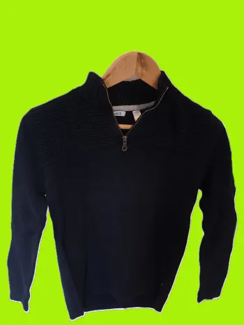 🧥 Pull garçon 12 ans Okaïdi – Bleu marine 🔥 60 % coton