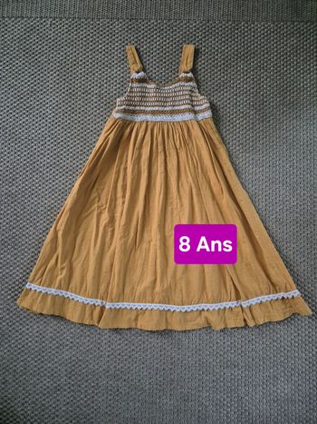 Robe longue jaune moutarde - 8 ans