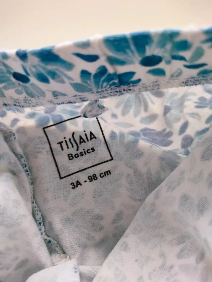 (e) legging fleurs bleues Tissaia 3ans - photo numéro 2