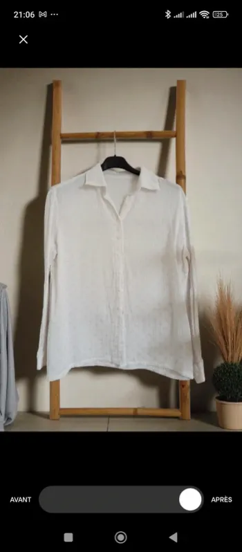Chemise blanche à motifs en gaze de coton taille M