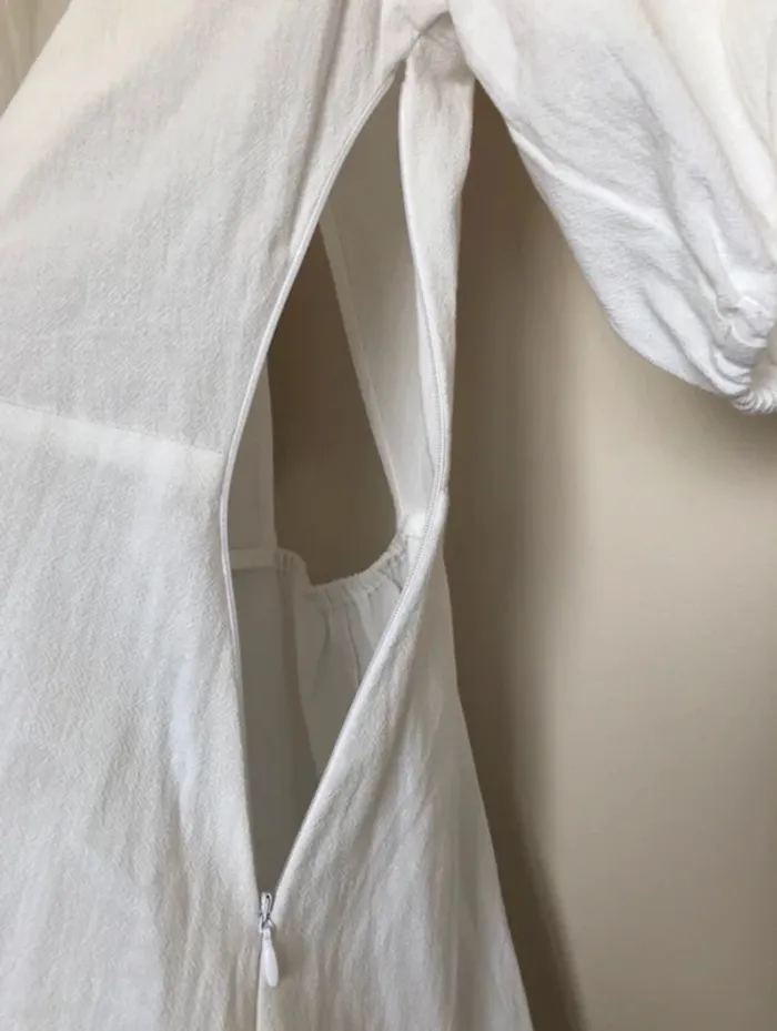 Robe H&M 38 - 100% coton blanc, dos nu - photo numéro 3