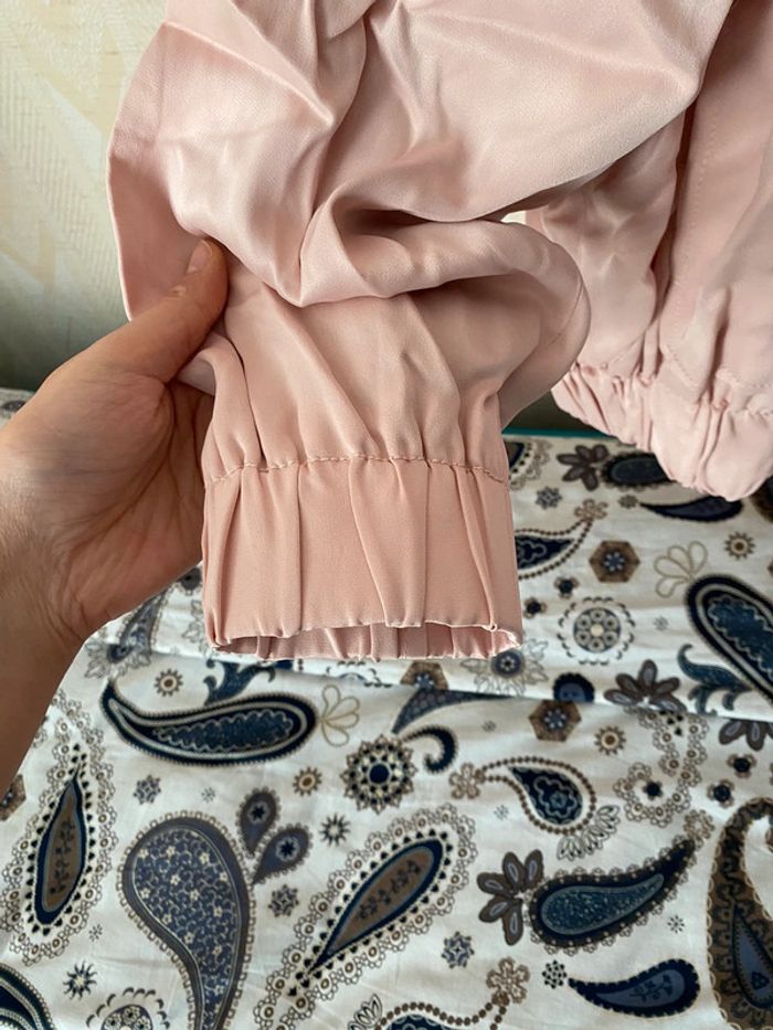 Superbe beau blouson aviateur fluide rose pale Zara neuf avec étiquette taille L - photo numéro 5
