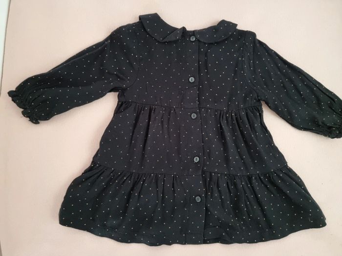 Robe noire à pois col claudine verbaudet 12 mois - photo numéro 2