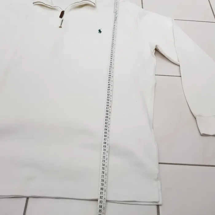 Pull Camionneur half demi zip Ralph Lauren XXL Blanc - photo numéro 10