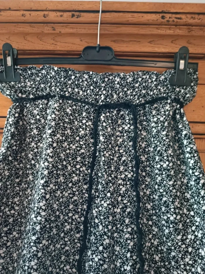 Pantalon fluide d'été imprimé noir et blanc - photo numéro 2
