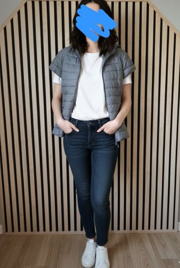 Veste sans manches doudoune avec capuche grise   T 38