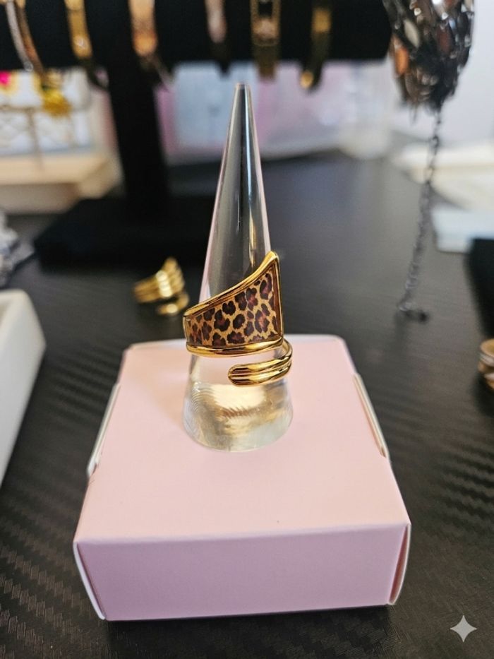 Bague tendance léopard ajustable