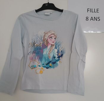 T-shirt ml reine des neiges Disney 8 ans