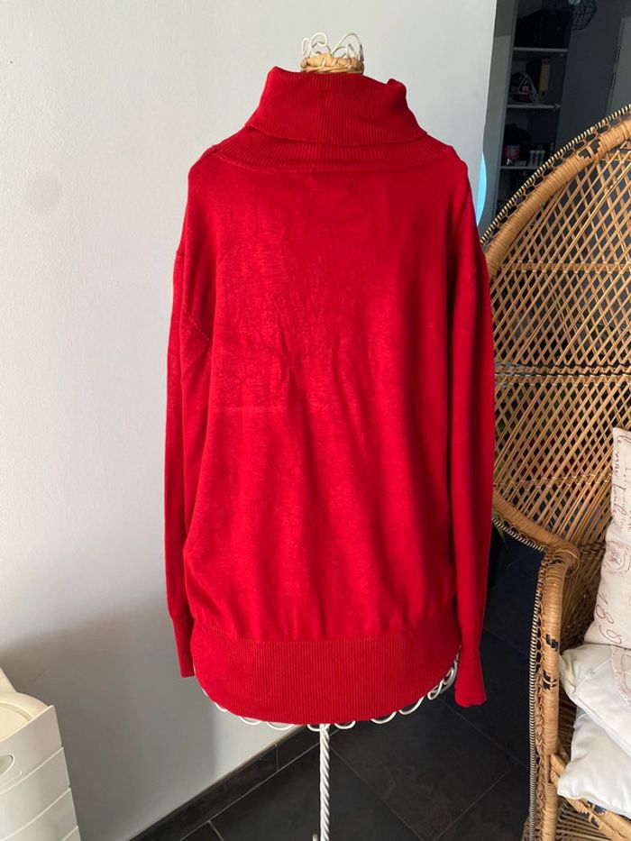 Pull col roulé Cintre à Cintre en maille rouge vif taille 7 L ou XL - photo numéro 5