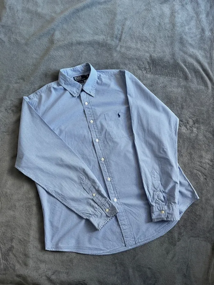 Chemise Ralph Lauren Carreaux Bleu & Blanc Homme T.XL – Classique et Intemporelle