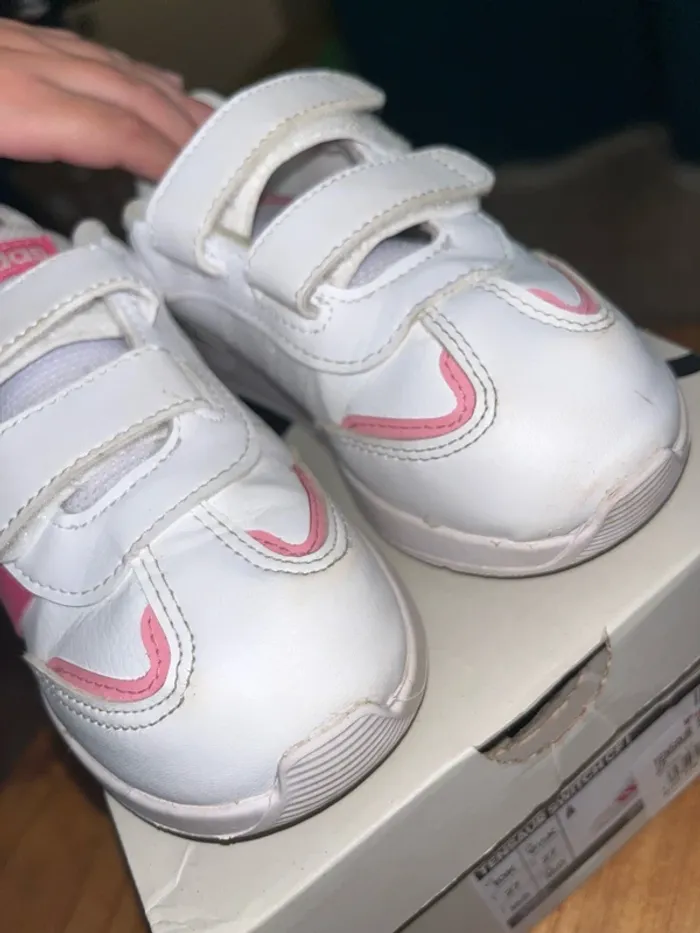 Basket fille adidas 27 blanche et rose - photo numéro 3