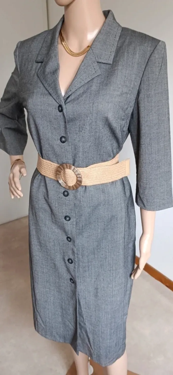 Magnifique robe grise Anne weyburn taille xl - laine - photo numéro 6