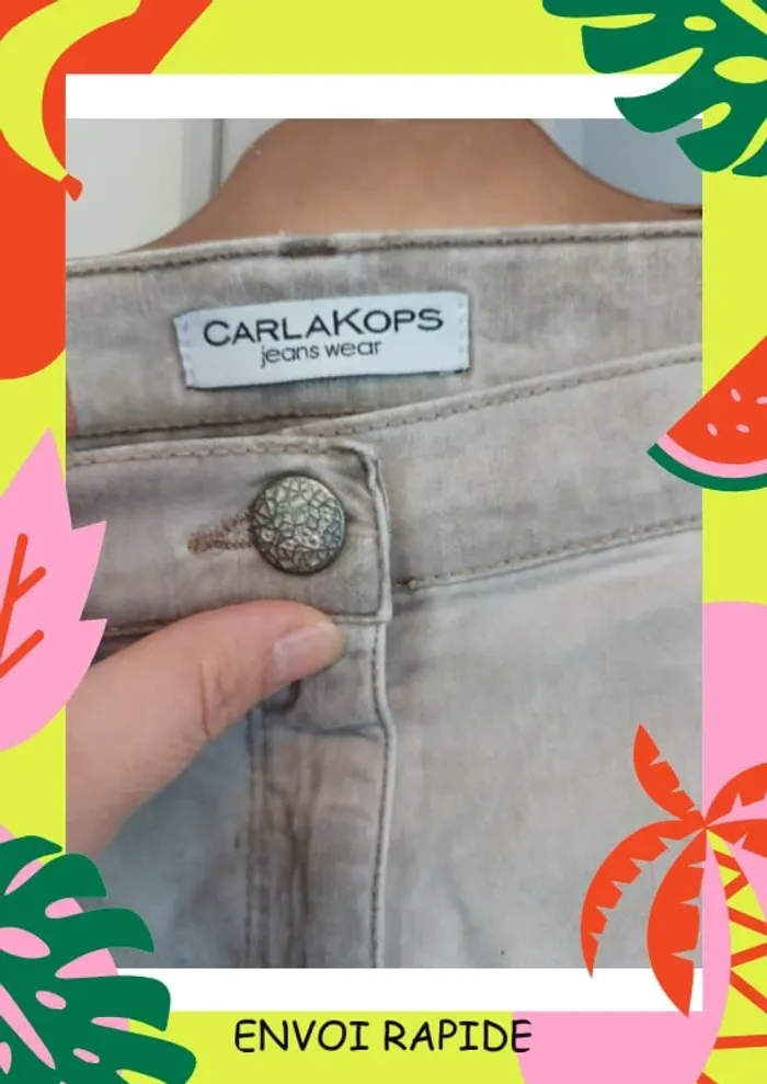 Jeans souple avec elasthane, gris clair, taille 42/44 - photo numéro 3