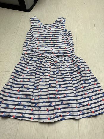 Robe réversible, blanc, rayé bleu Okaïdi, 10 ans