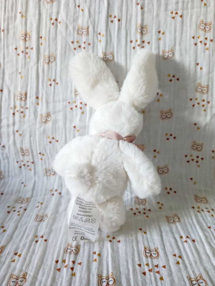 Doudou lapin Artesavi nœud beige - photo numéro 2