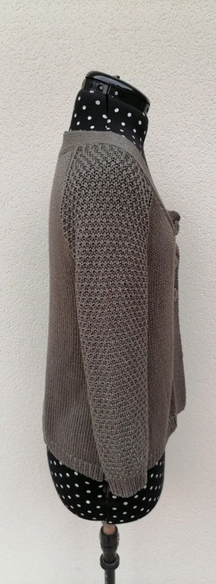 Veste mailles acrylique marron glacé Taille S Caroll - photo numéro 3