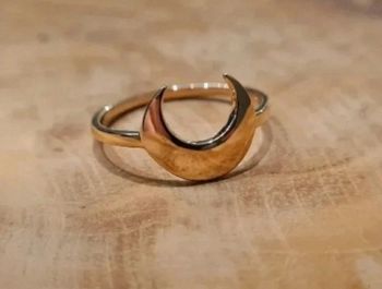 Bague croissant de lune taille 50 plaqué or
