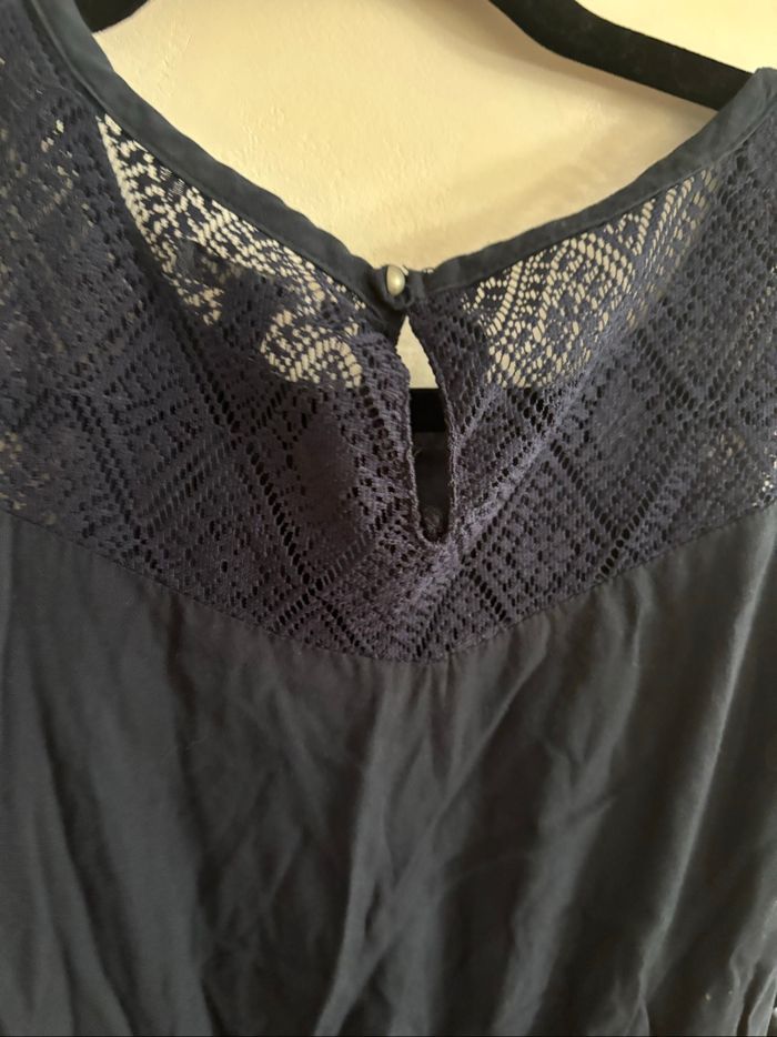 Robe bleu effet un peu dentelle - photo numéro 4