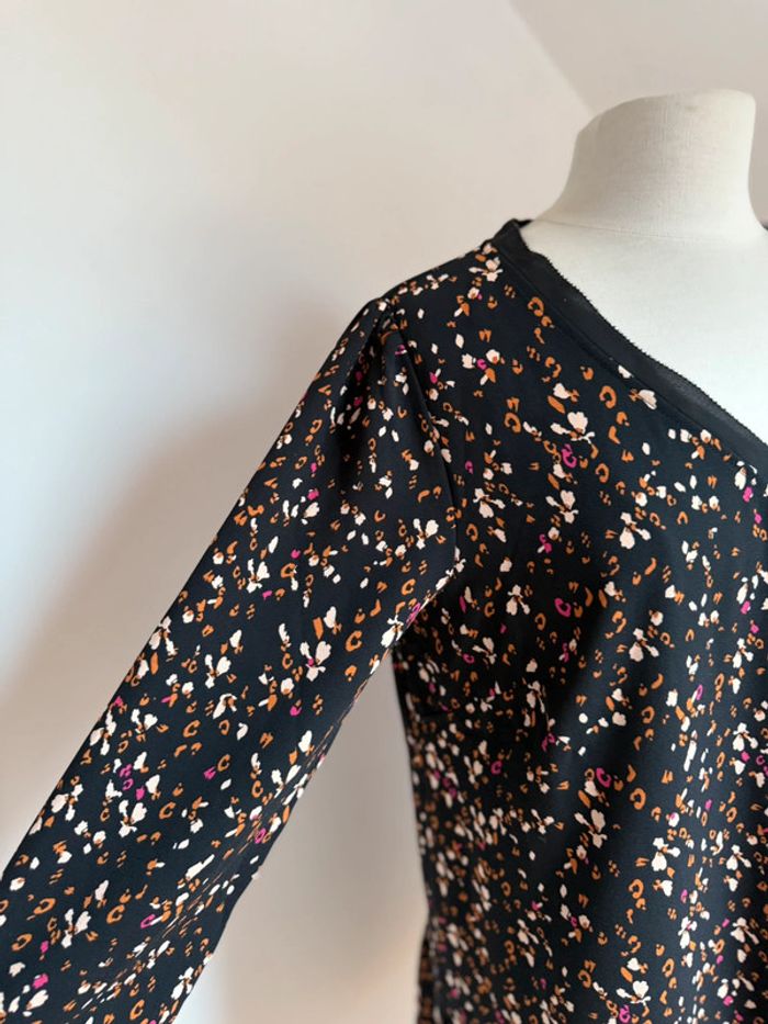 Superbe robe noire et imprimée fluide neuve Promod 🌸 L 40 42 - photo numéro 3