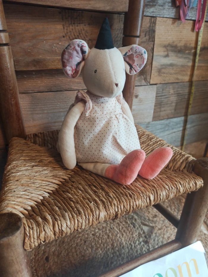 Peluche souris boîte a musique moulin roty tbe - photo numéro 3