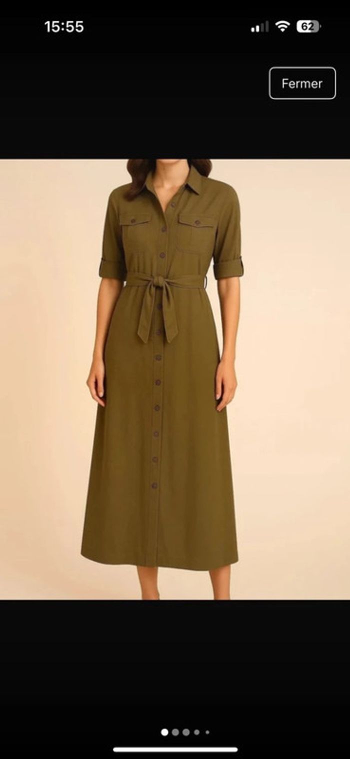 Robe kaki longue neuf Costes taille M - photo numéro 3