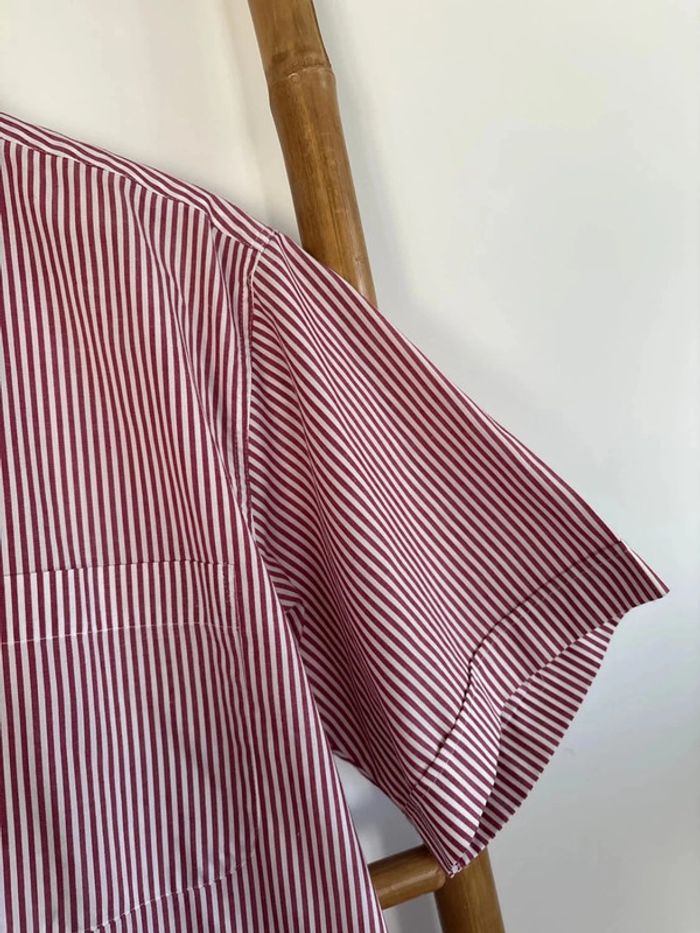 Chemisette à rayure bordeaux et blanche taille L - photo numéro 5