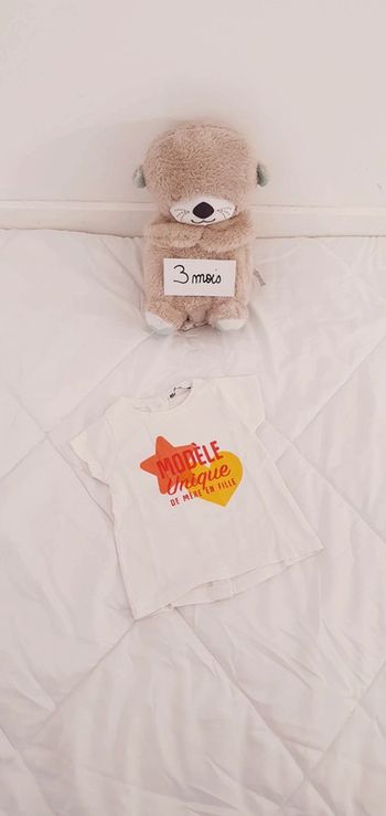 Tee shirt manches courtes bébé fille 3 mois