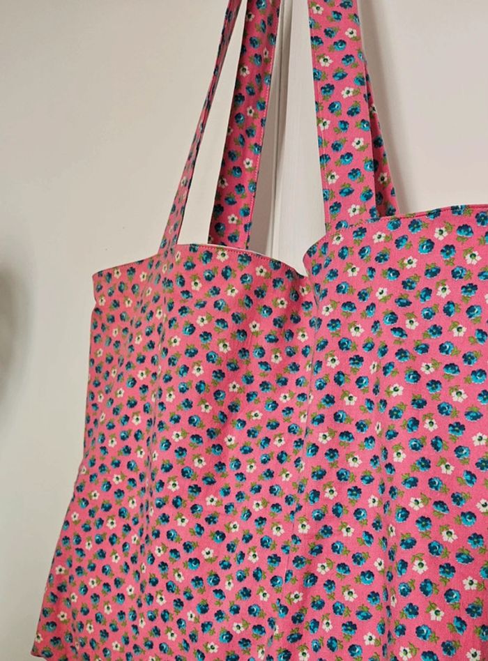 Tote bag fleuri pink - photo numéro 3